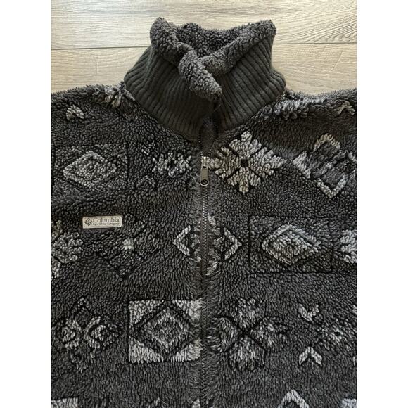 VINTAGE 80s Columbia Deep Fleece Jacket USA MADE Coat‎ Gray Womens Medium - Picture 5 of 10